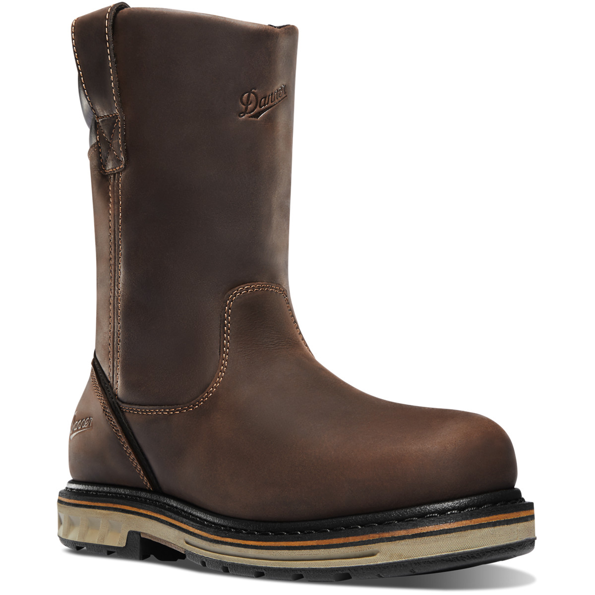 Danner Mens Steel Yard Wellington Work Boots Dark Brown - FDY973260